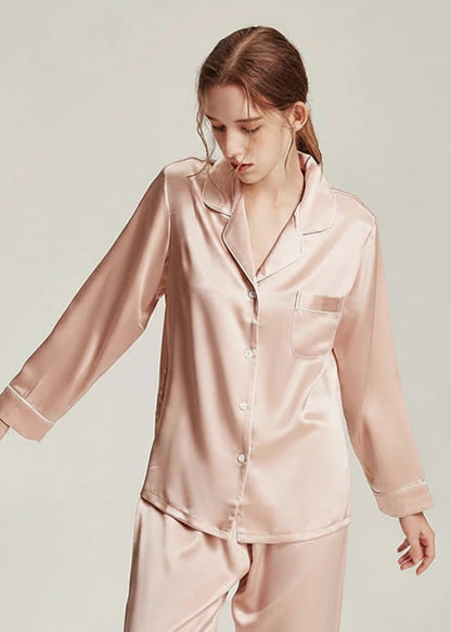 Fimtairah 19MM 6A  100% Silk Women Pajamas  Nightshirt Pijama Women  silk pajama Summer Spring  2 Pieces set long pant Loran