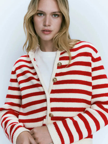 Slim-Fit Striped Cardigan for Spring LORAN STORE