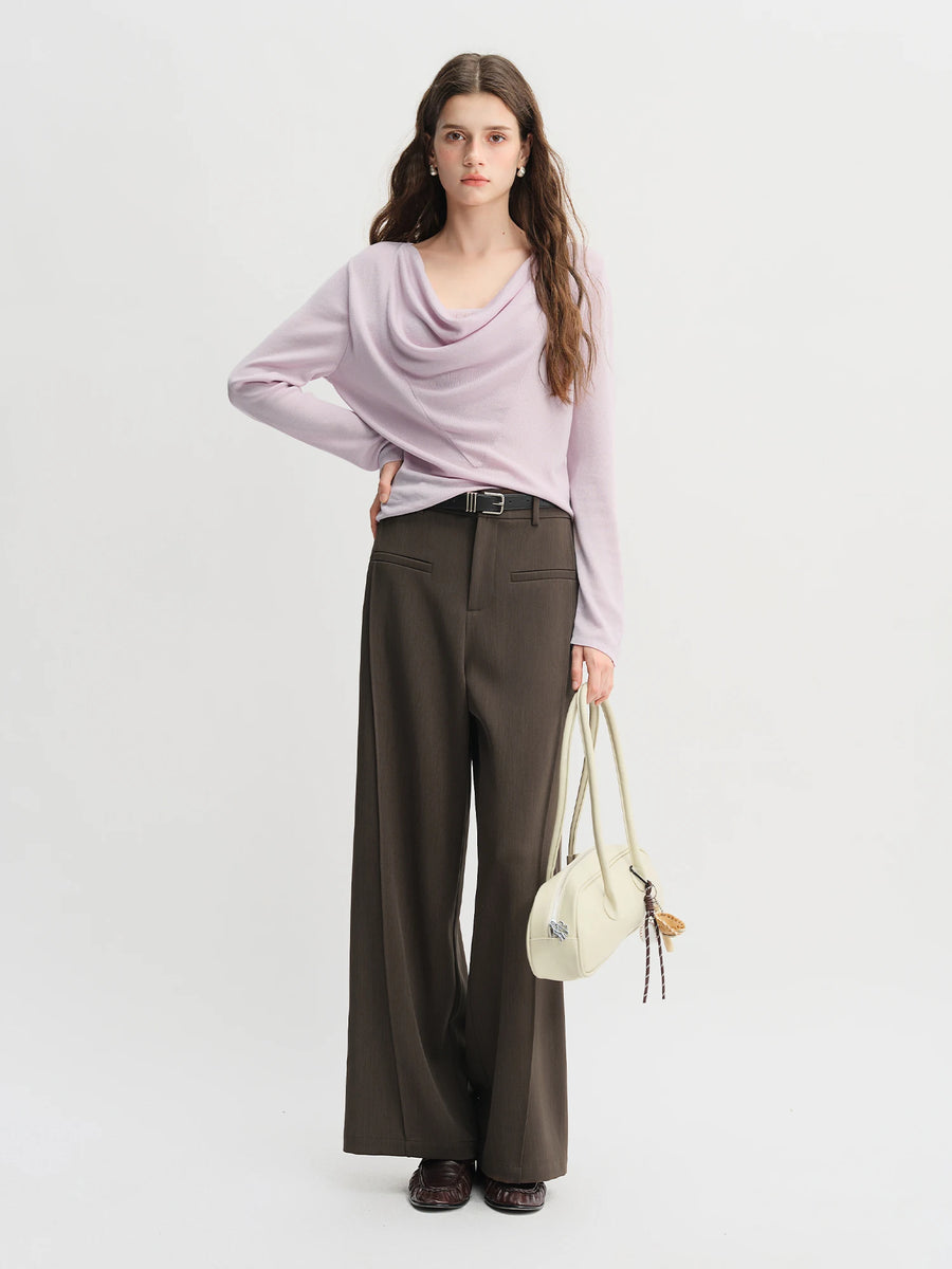 Relaxed Fit Office & Casual Pants with Structured Seam Details