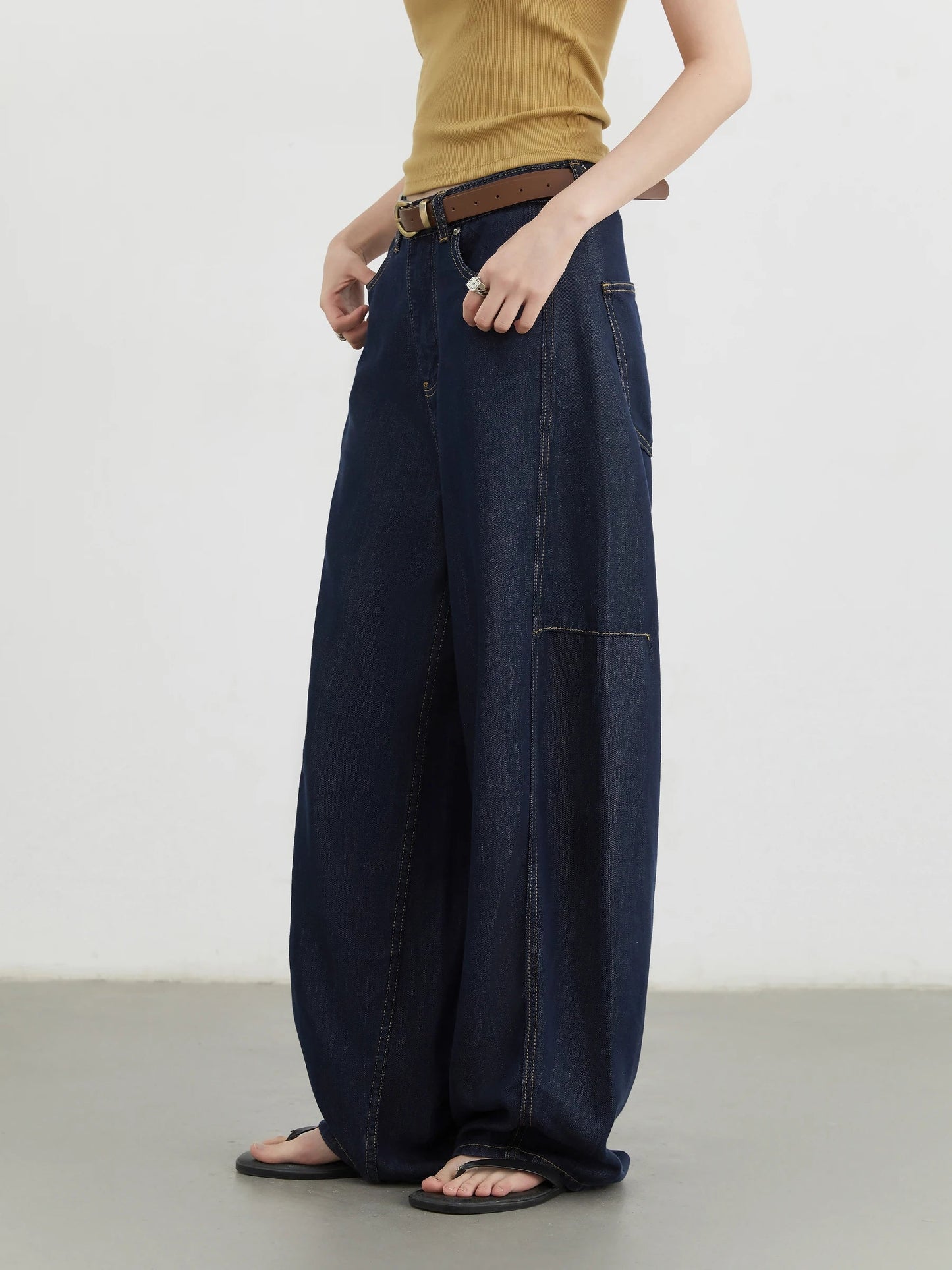 High Waist Split Hem Wide Leg Jeans Women’s Loose Denim Loran
