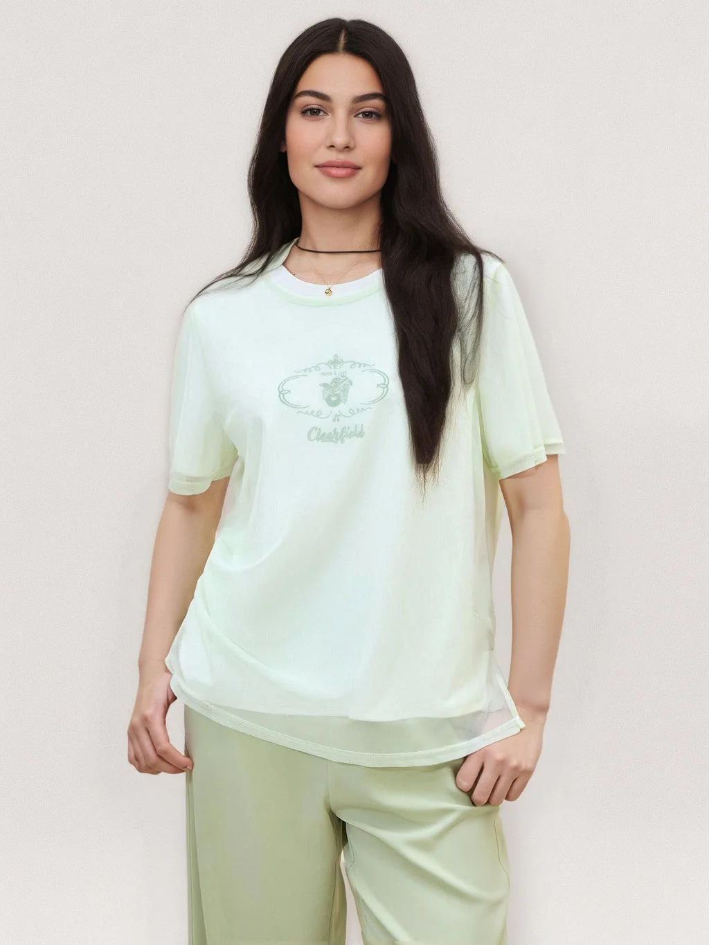 Plus Size Cooling Mesh 2-Piece Set Summer Wear