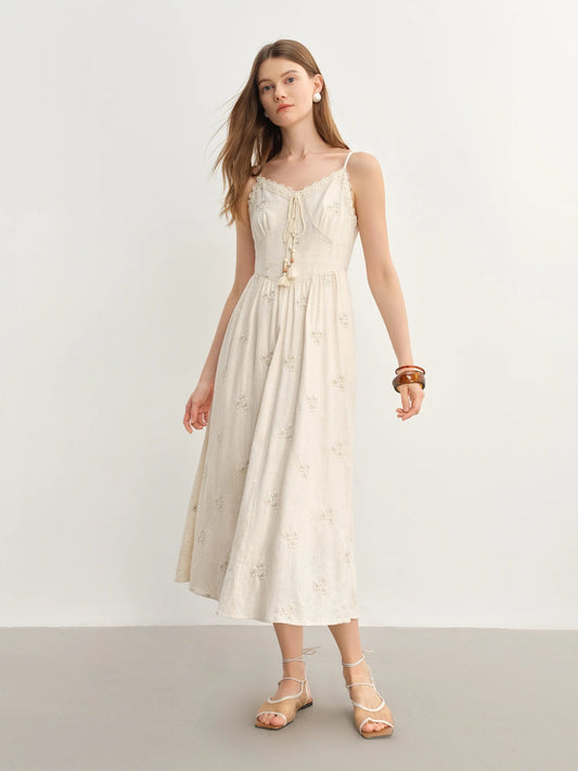 Boho Lace-Up Strappy Maxi Dress Summer Fashion Loran