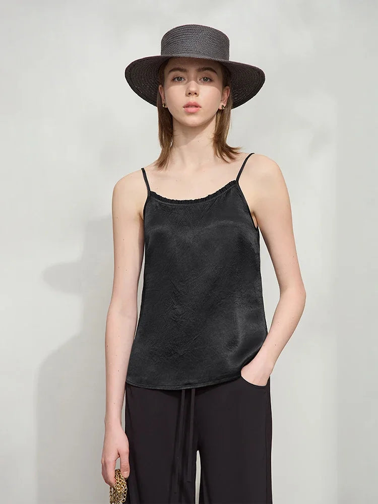 Luxury Acetate Tank Top Minimalist Adjustable Camisole - Loran