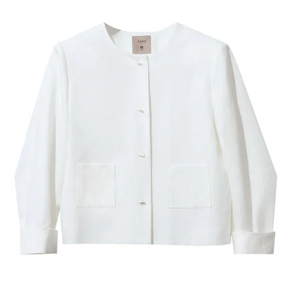 Amii Women's jacket 2026 Spring New Commuter Cotton Jacquard Women's Jacket separate Casual Loose Versatile Shorts 1264111 0 Loran