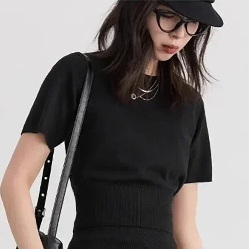 CHIC VEN Women Skirt Sets Solid Knitted Cardigan Short Sleeved Top Female Pleated Skirt Three Piece Optional Spring Autumn 2024 Loran