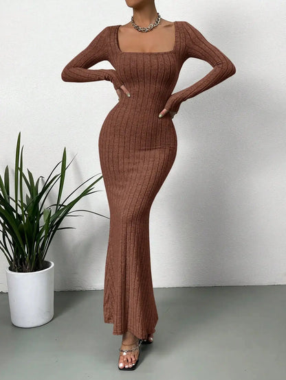 Women's Square-Neck Knit Dress - Loran