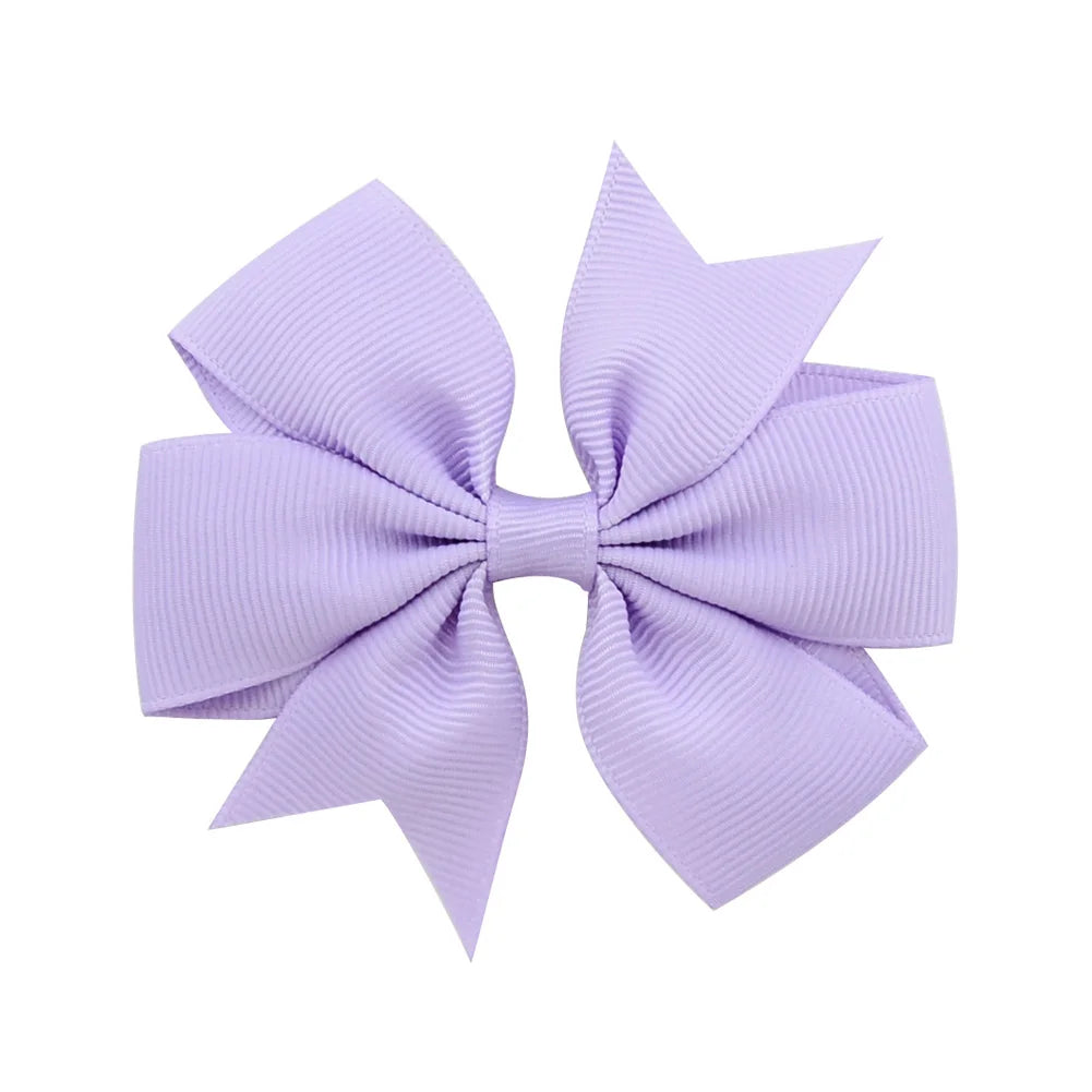 Solid Color Grosgrain Ribbon Hair Bow Clips for Girls