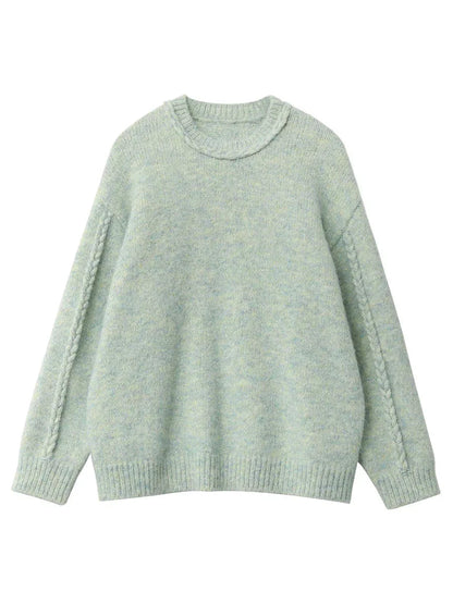 CHIC VEN Women Knit Sweaters Pullovers Loose Casual New Round Neck Knitting Female Warm Jumpers Autumn Winter 2024 Clothing Loran
