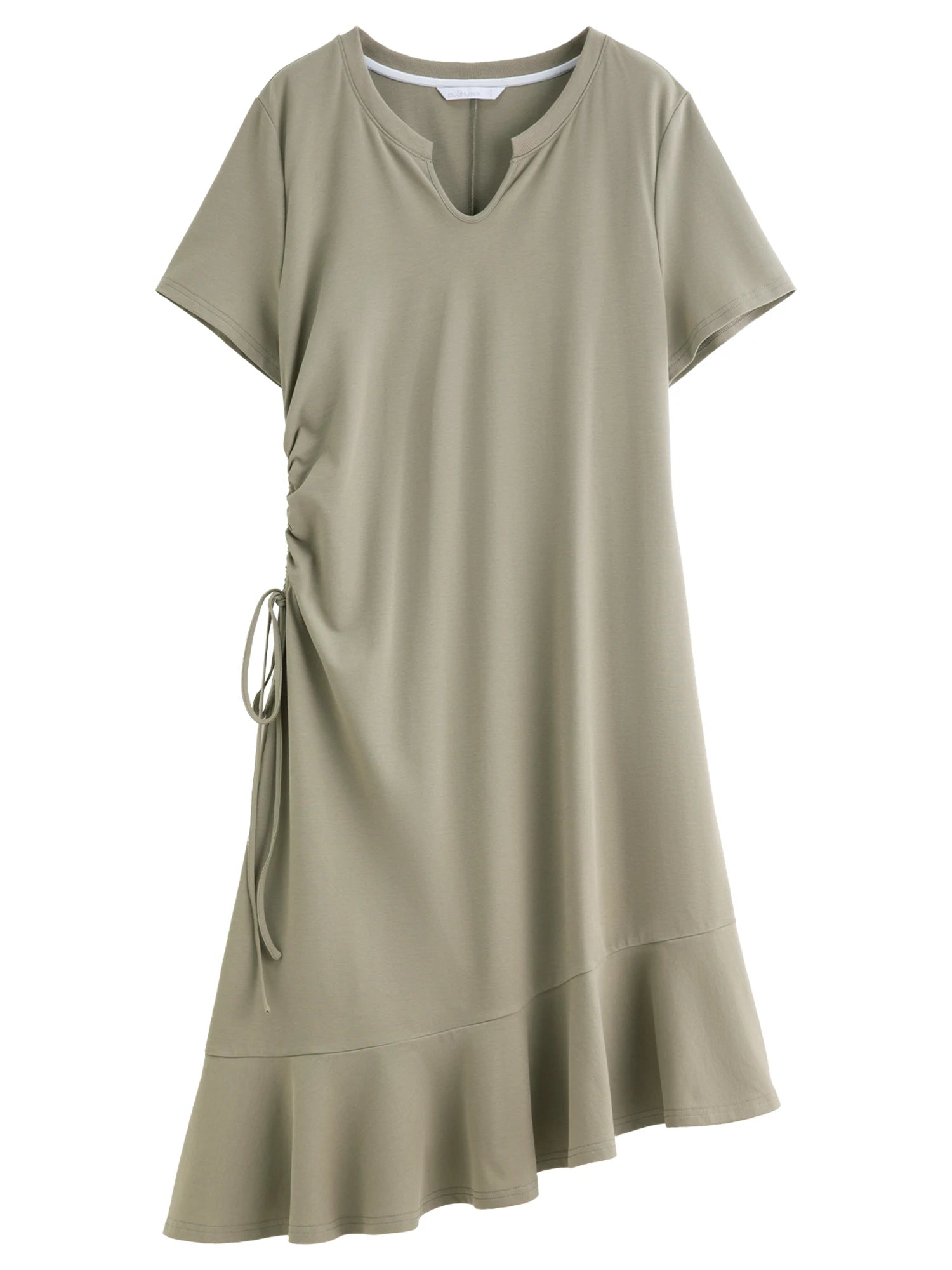 Drawstring A-Line Midi Dress Casual Summer Elegance Loran