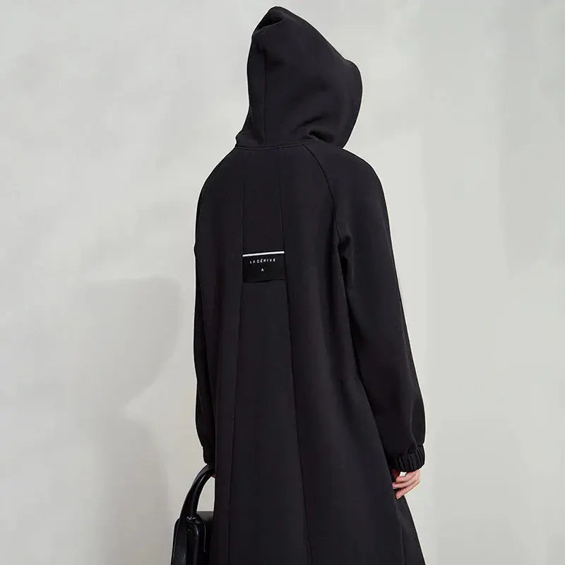 Women's Hooded Knitted Sweater Dress - Loran