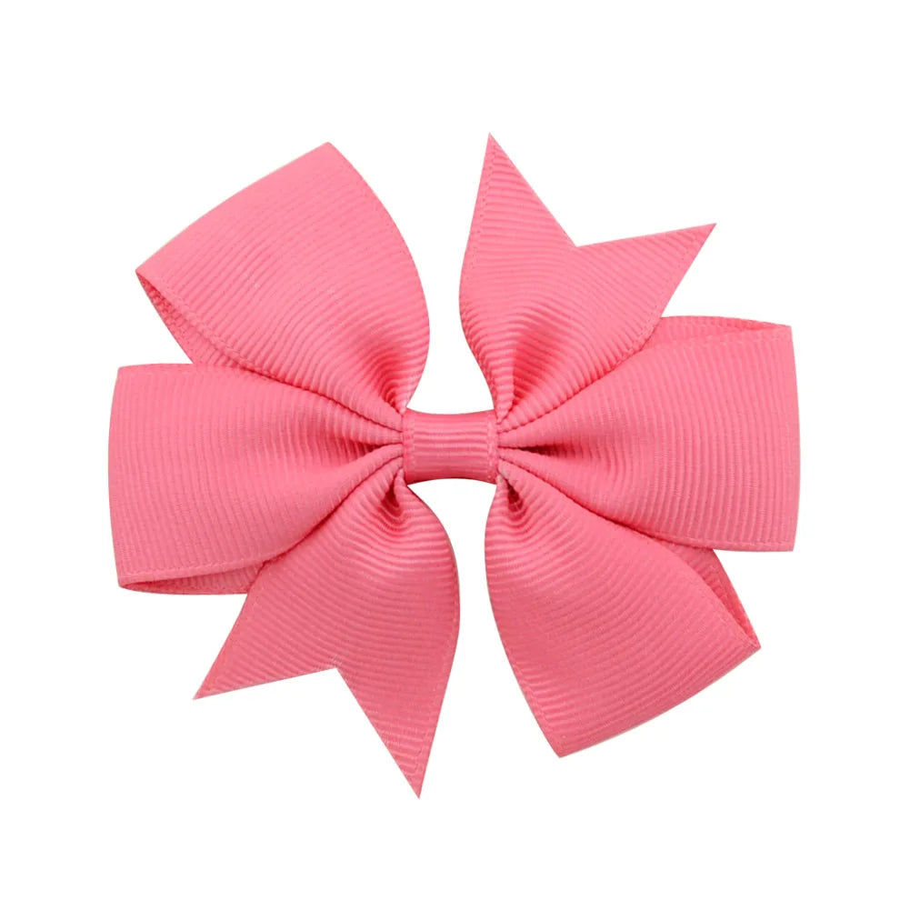 Solid Color Grosgrain Ribbon Hair Bow Clips for Girls