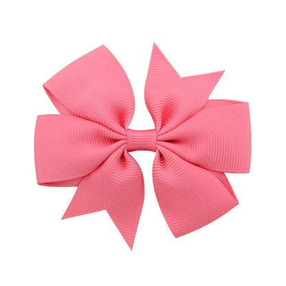 Solid Color Grosgrain Ribbon Hair Bow Clips for Girls