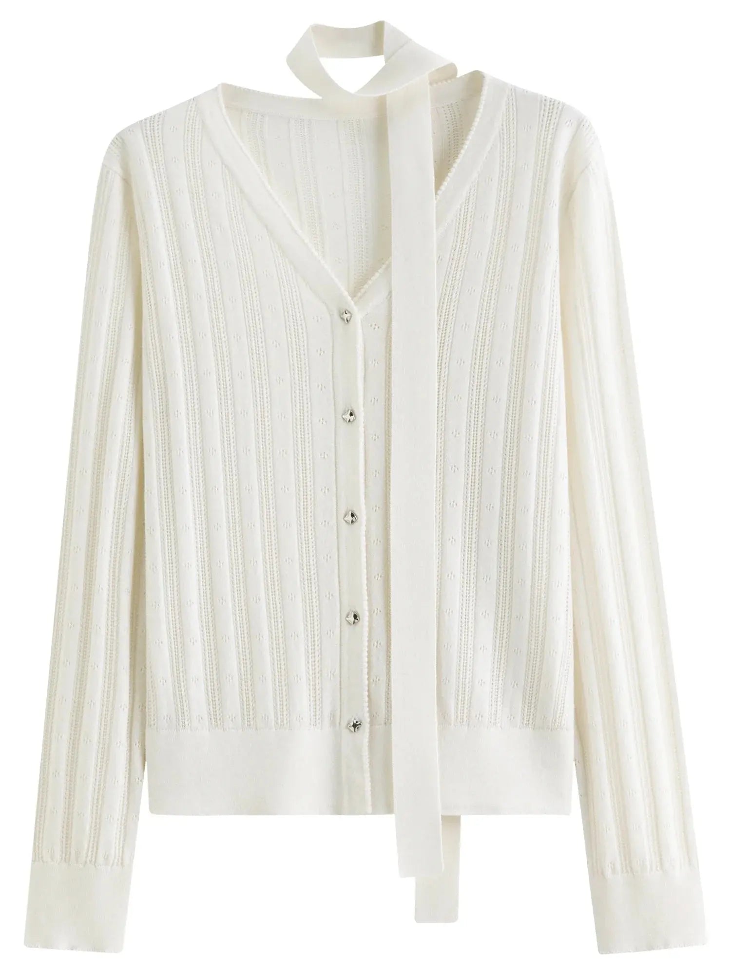 Detachable Bow & Lace Knit Cardigan for Women LORAN STORE