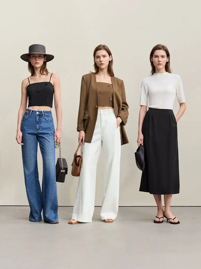 Amii V-Neck Women's Jacket 2026 Spring New Slim Sleeveless Vest Skirt Women's Separate Casual Elegant Women's Skirt 1262102 4 Loran