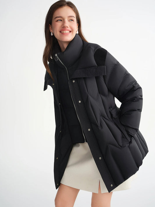 Plus Size Quilted Duck Down Jacket Warm Winter Puffer Loran