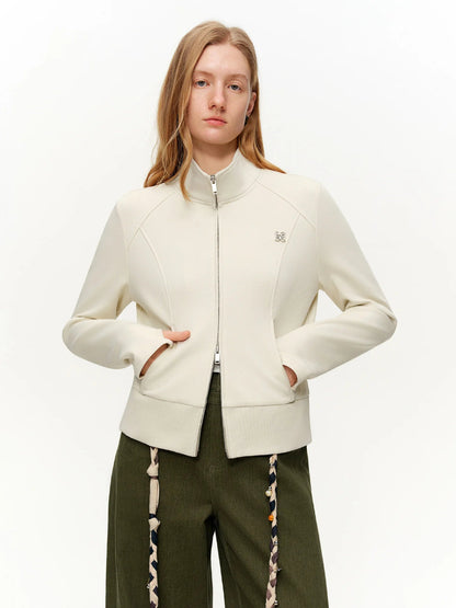 DUSHU 【Relaxed Code】Women Notched Collar Casual Hooded Sweater New Arrival Spring 2026 Collection Chic Short Jacket Spring Coat Loran