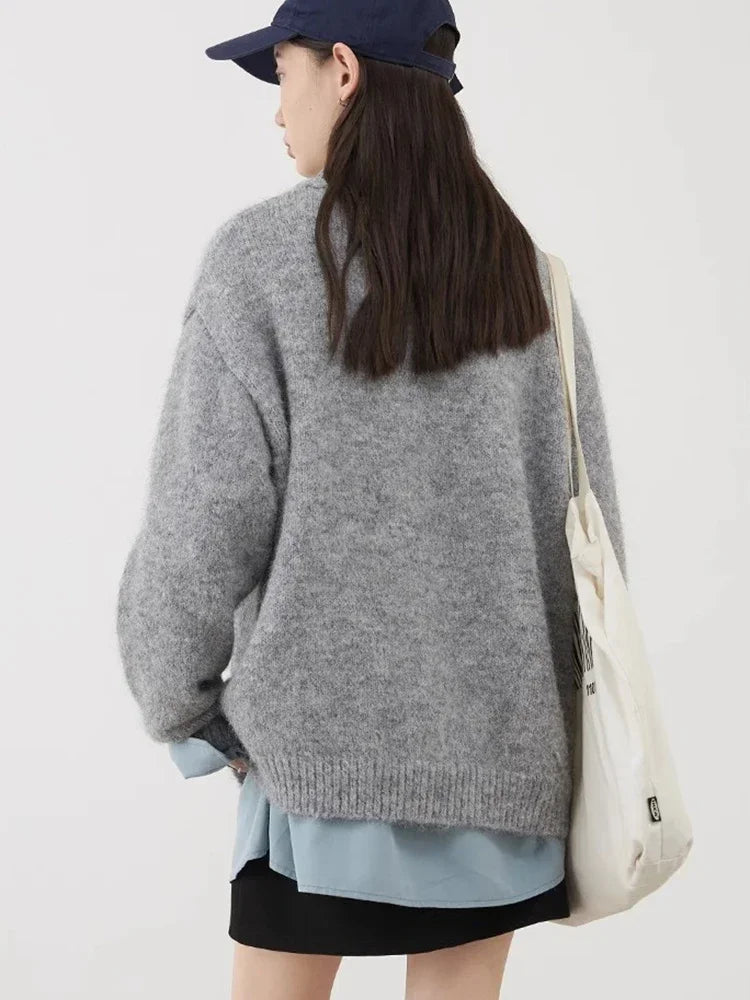 CHIC VEN Women Knit Sweaters Pullovers Loose Casual New Round Neck Knitting Female Warm Jumpers Autumn Winter 2024 Clothing Loran