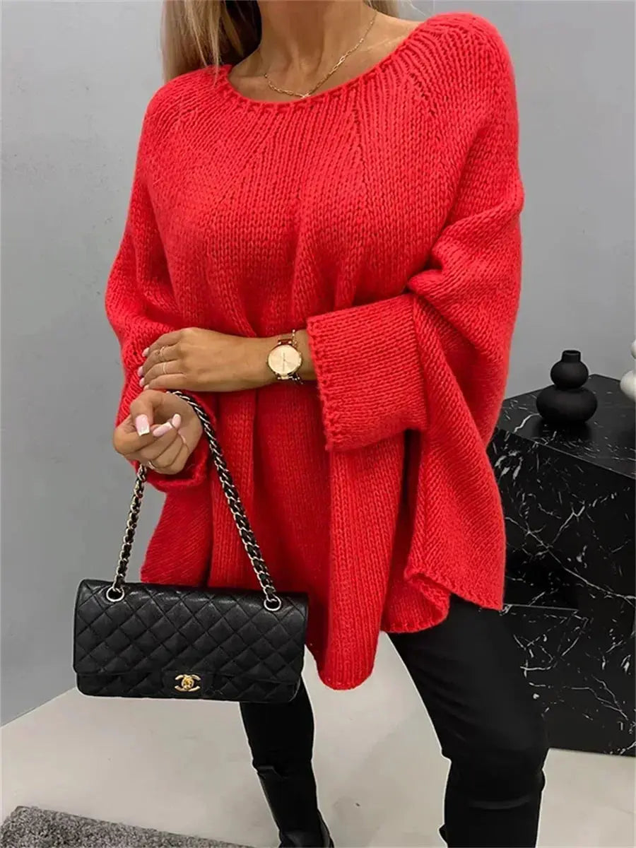 Loose Knit Batwing Sweater - Loran