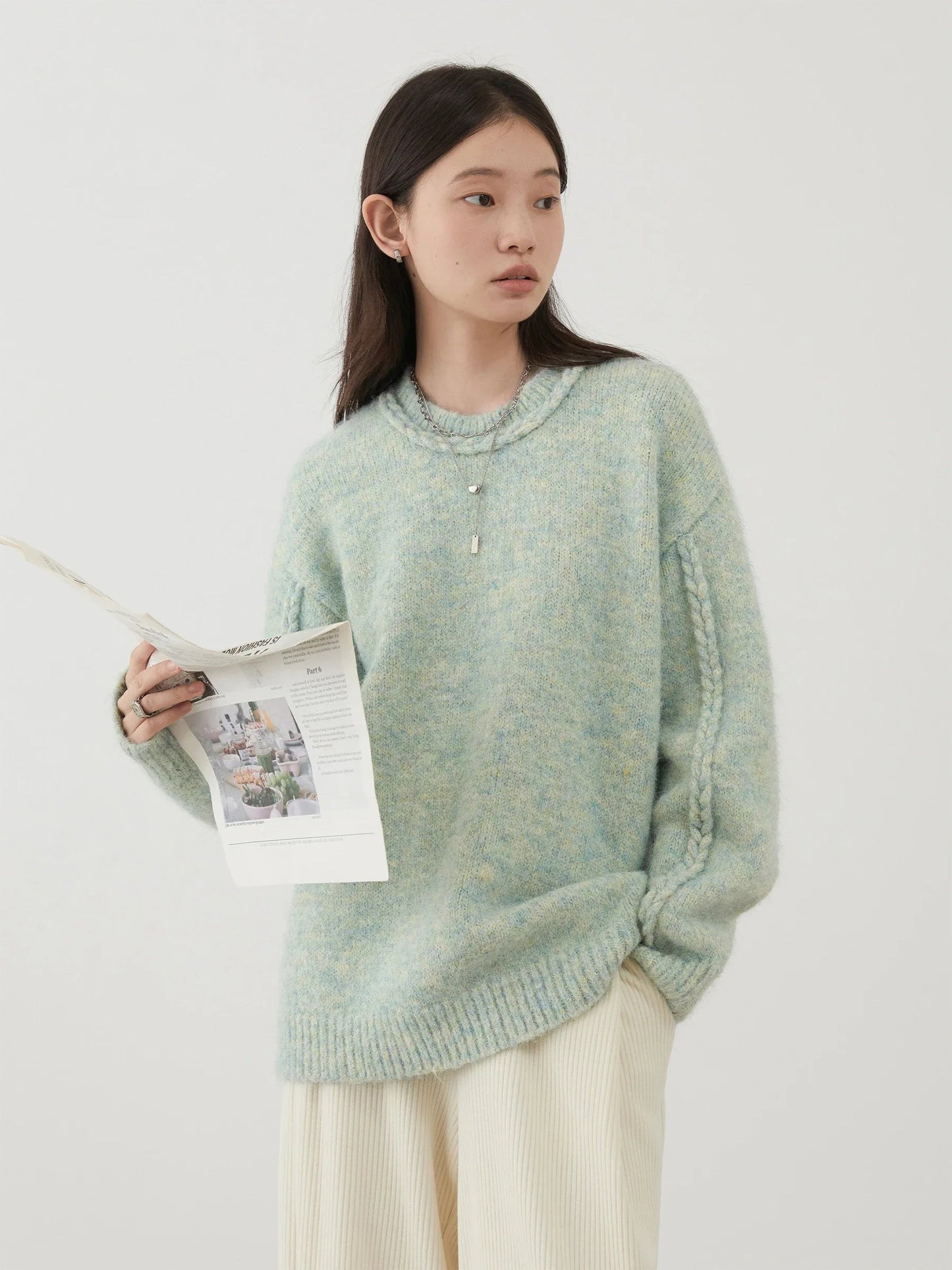 CHIC VEN Women Knit Sweaters Pullovers Loose Casual New Round Neck Knitting Female Warm Jumpers Autumn Winter 2024 Clothing Loran