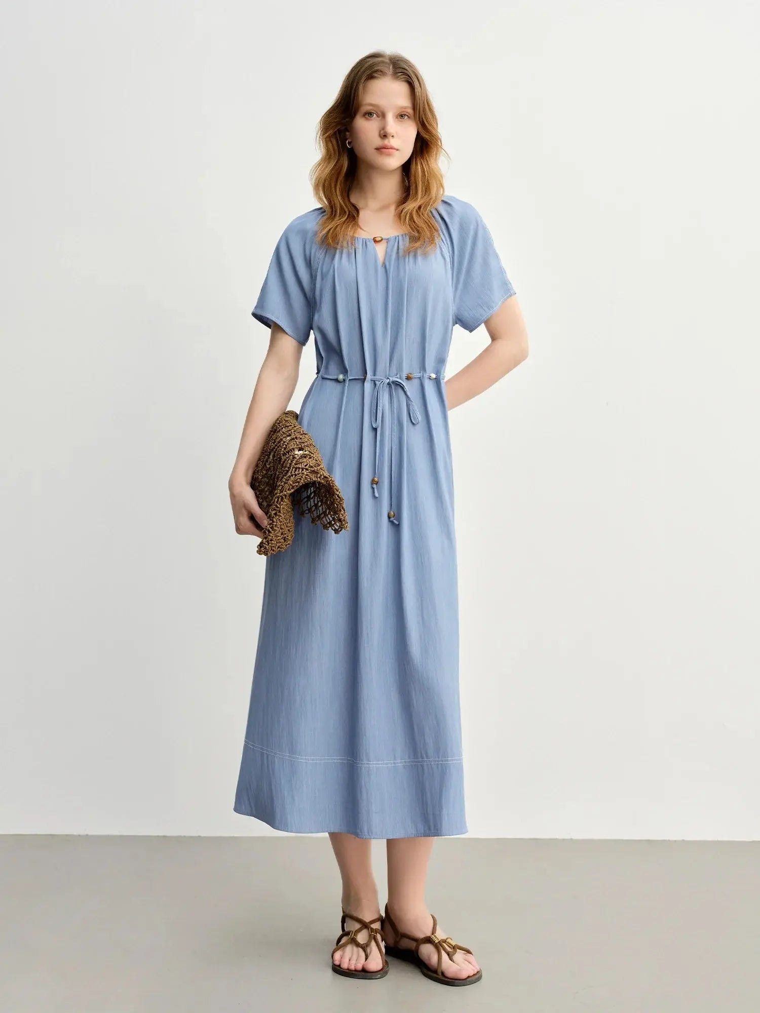 Summer Textured Pleat Dress