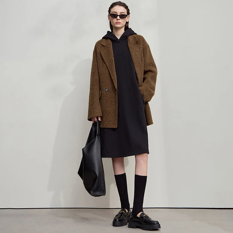 Women's Hooded Knitted Sweater Dress