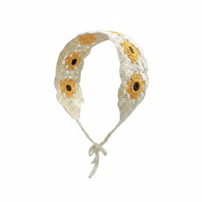 Vintage Knit Flower Headband Retro Hair Accessories
