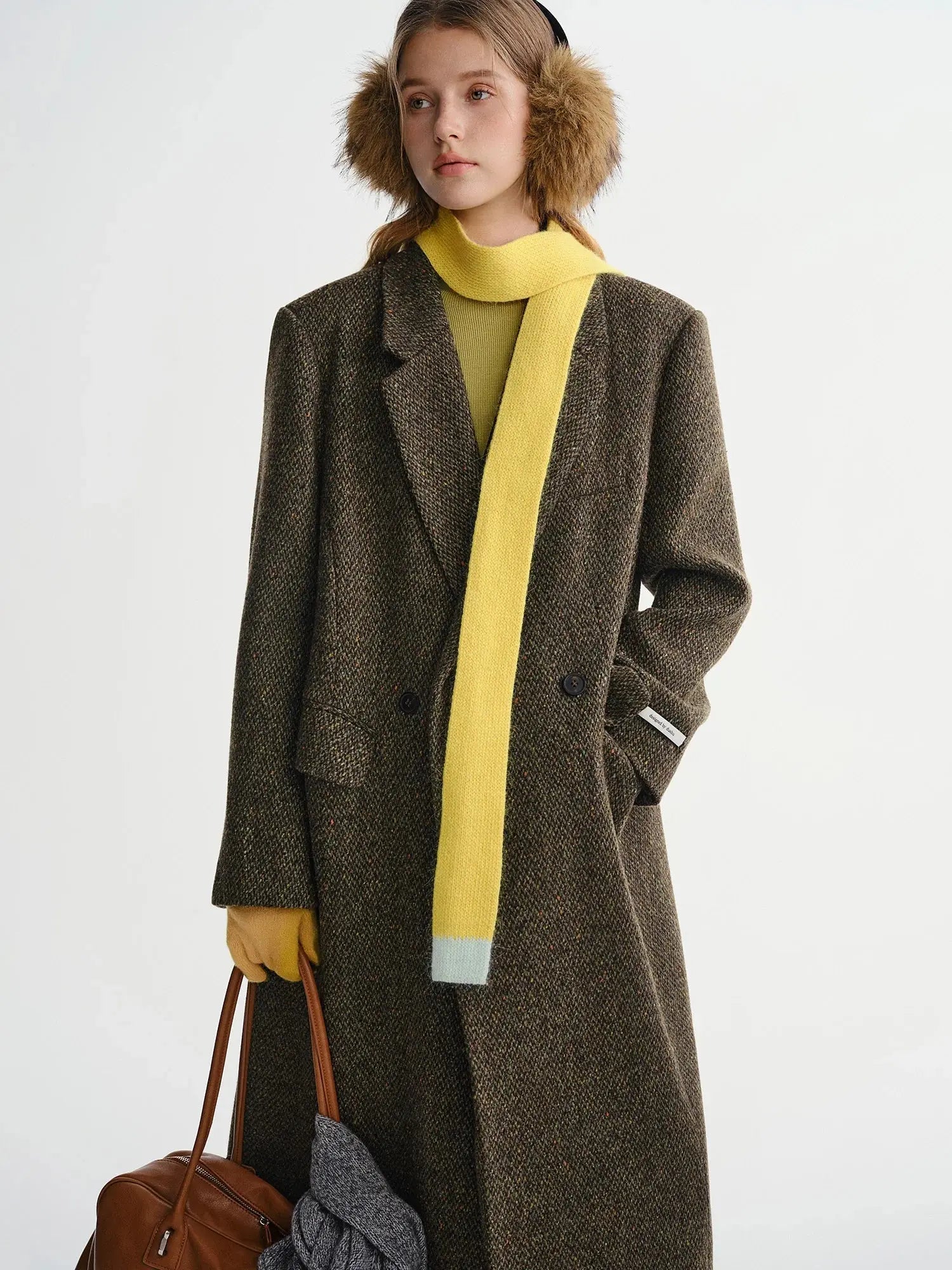 Women's Slim-Fit Double-Breasted Wool Blend Coat - Loran