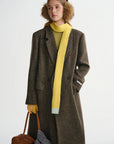 Women's Slim-Fit Double-Breasted Wool Blend Coat