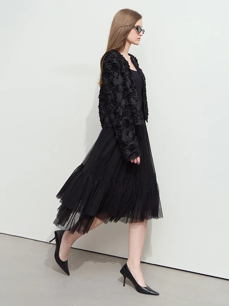 Elegant Floral Embellished Short Jacket