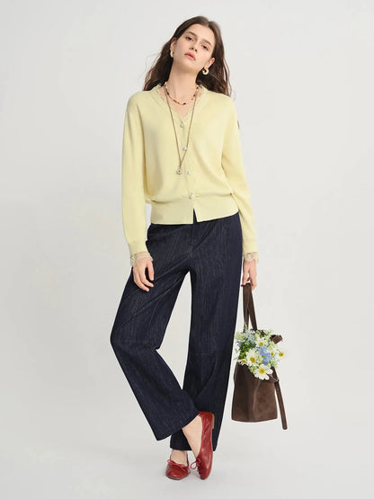 Chic Lace-Trimmed Plus Size Cardigan - Loran