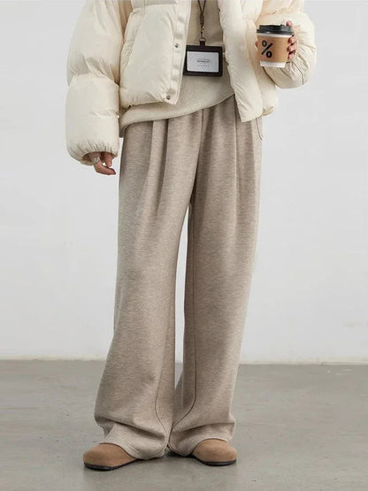 Women’s High Waisted Wide Leg Winter Pants Plush & Thick Loran