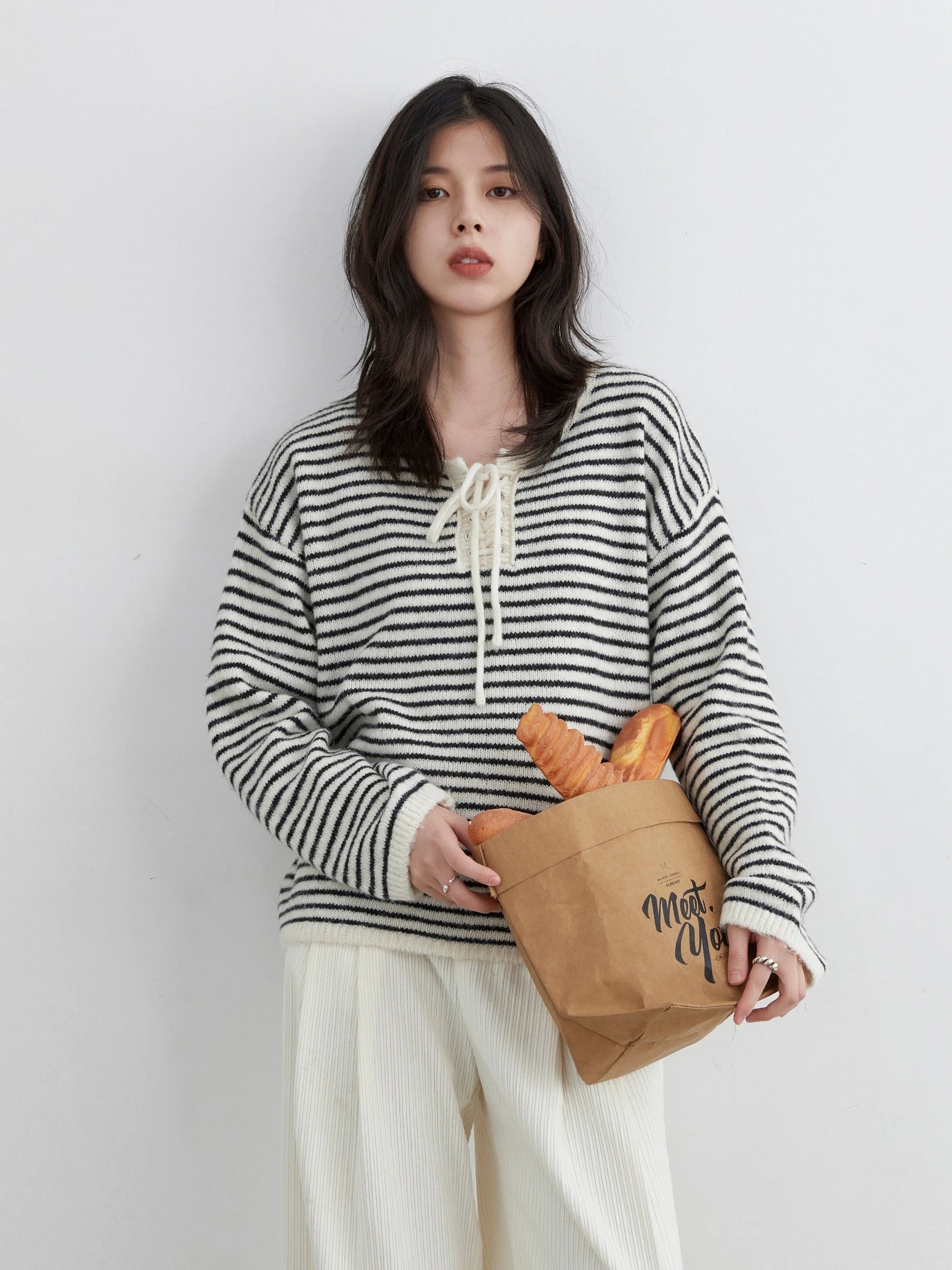 Retro Striped Pullover Loose Autumn & Winter Jumper Loran