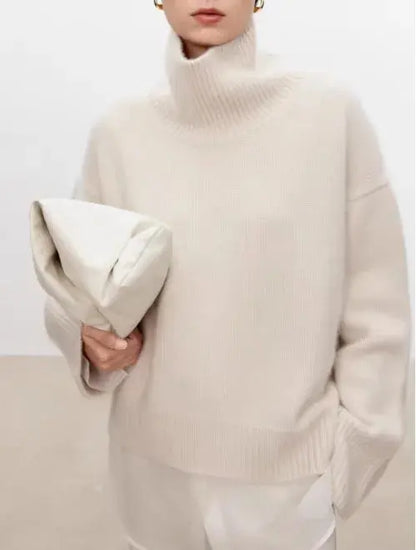 Luxurious Pure Cashmere Turtleneck Sweater - Loran