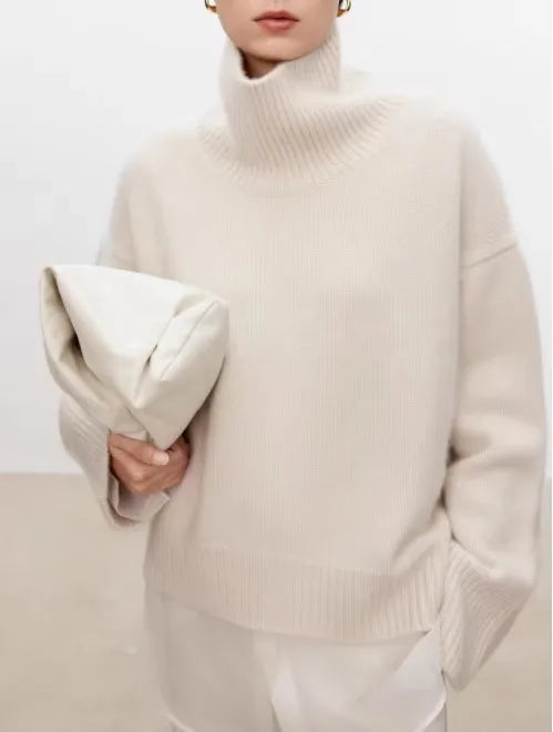 Luxurious Pure Cashmere Turtleneck Sweater