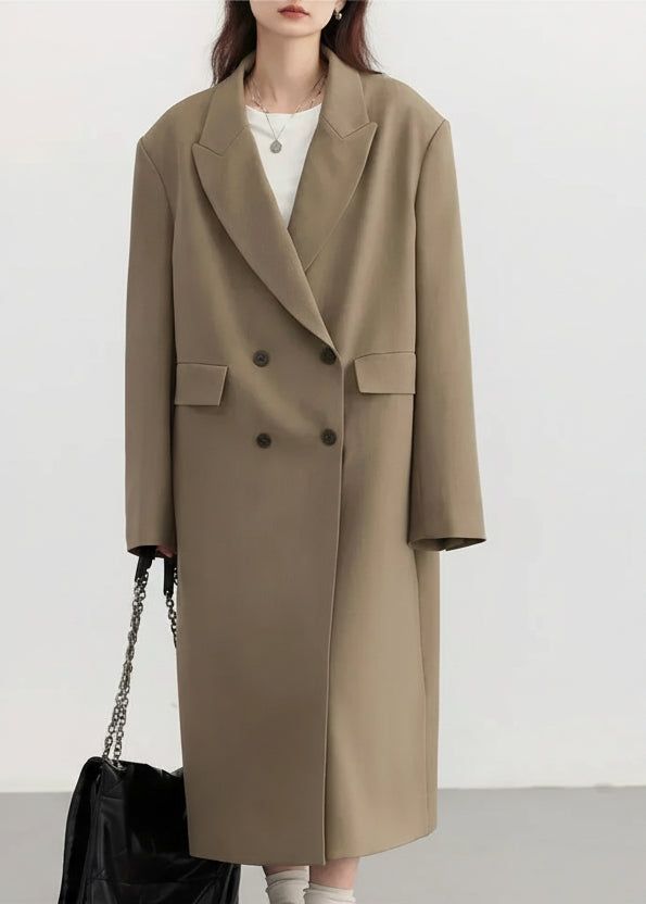 Women’s Double-Breasted Trench Coat Casual Long Overcoat Loran