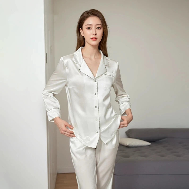 Women's Mulberry Silk Long Sleeve Pajama Set Loran