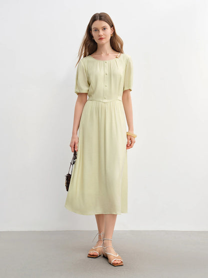 Summer Beaded Midi Dress Slim Fit Commuter Style Loran