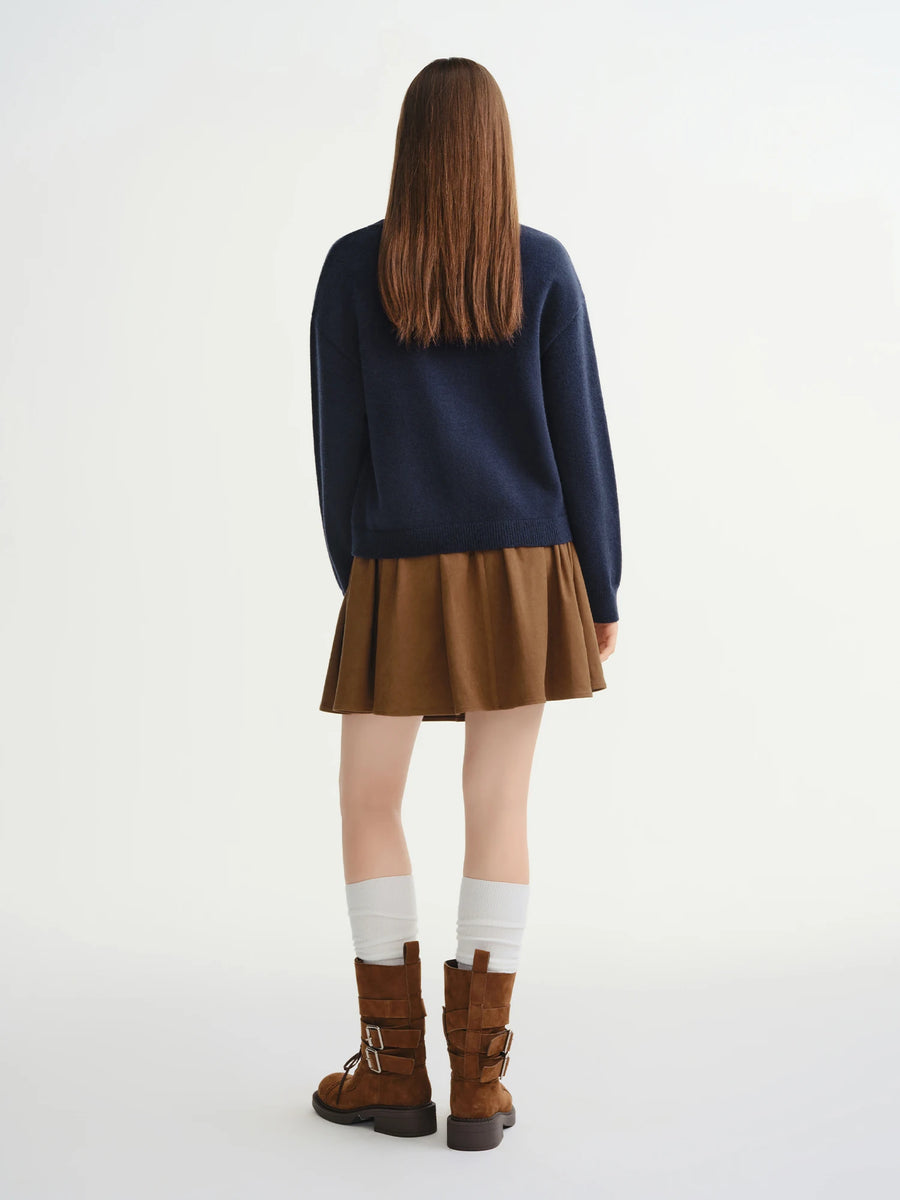 Women's Plus: Floral Knit Winter Pullover