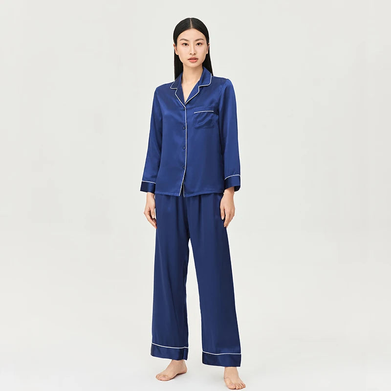 Women’s Mulberry Silk Pajama Set Long Sleeve Loungewear Loran