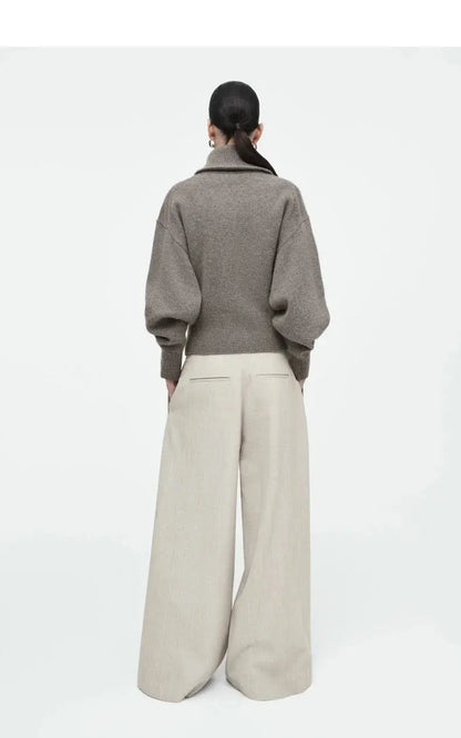 Casual Standard Fit Knitted Jacket with Waist-Cinching Detail LORAN STORE