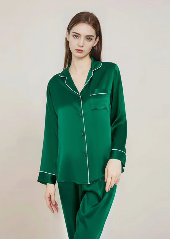 Women’s Mulberry Silk Pajama Set Long Sleeve Summer Loran