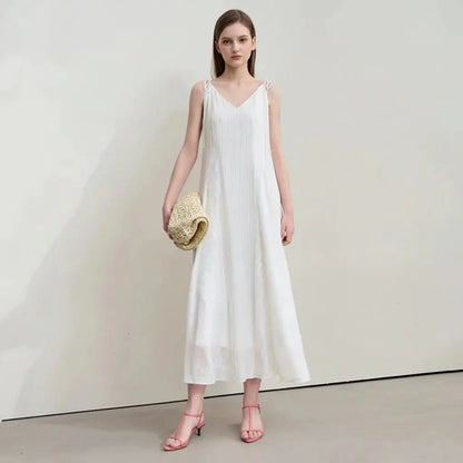 Women's Casual Beige A-Line Dress - Loran