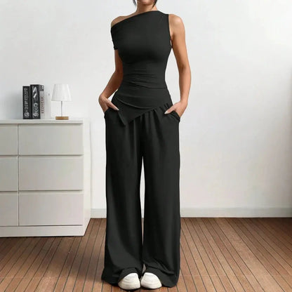 Women's Two-Piece Asymmetrical Summer Outfit - Loran
