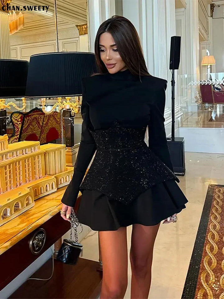 Chic Sequin Black Mini Dress For Women - 3IN SMART Shop  #
