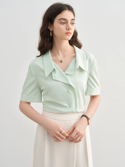 Women's Plus Size Lapel Commuter Shirt Summer Fashion Loran