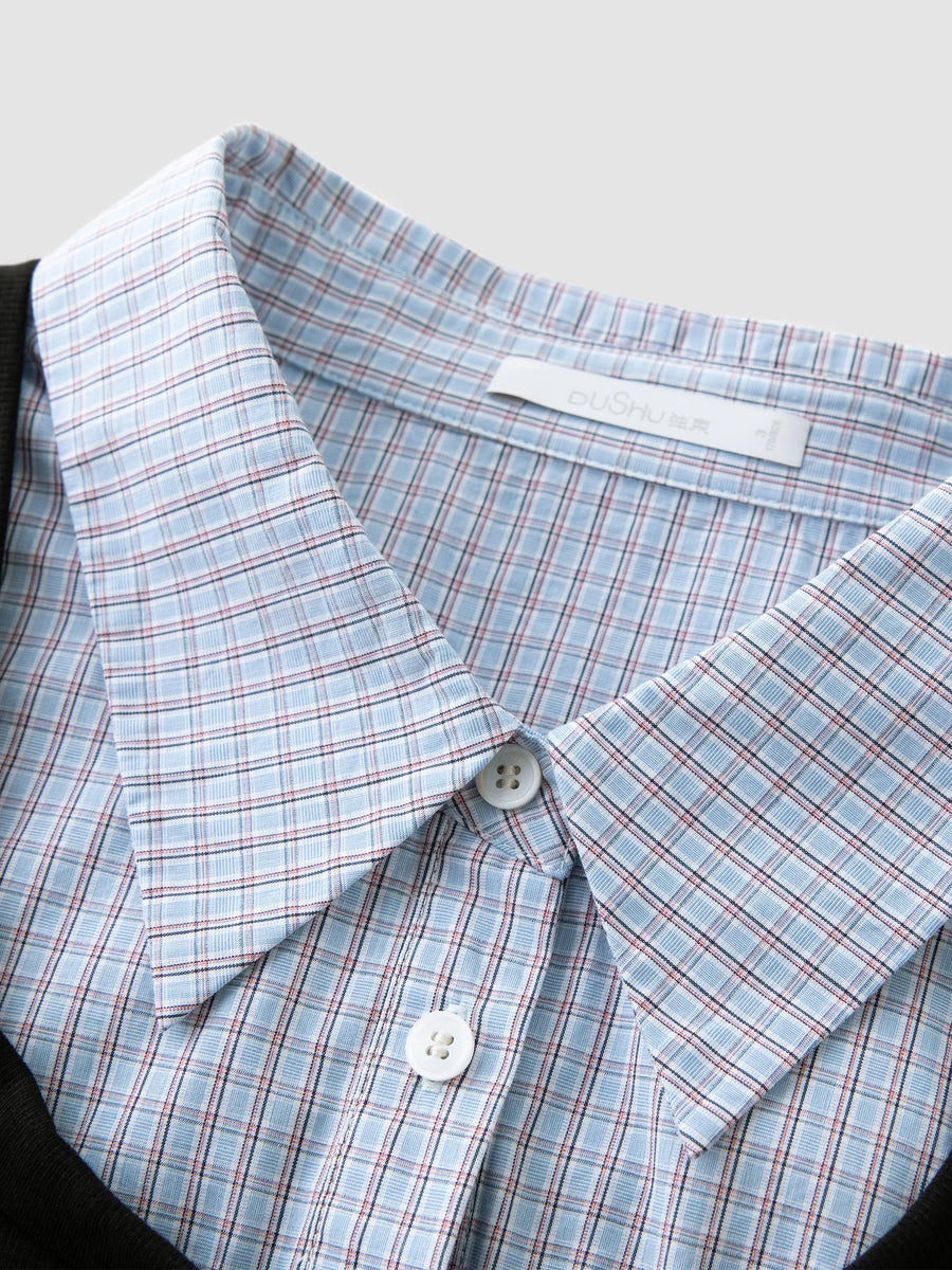 Plus Size Knit Patchwork Top & Skirt Set