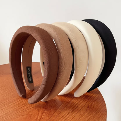 Solid Color Wide Sponge Headband for Women