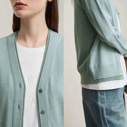 Chic Minimalist V-Neck Cardigan - Loran