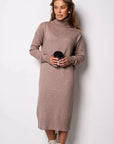Women's Ribbed Turtleneck Long Sweater Dress