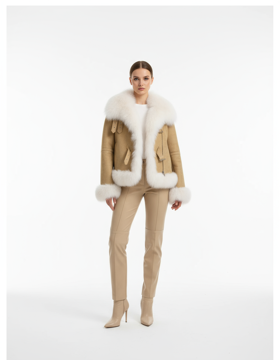 New Collar Fox Fur High-Quality Warm Jacket